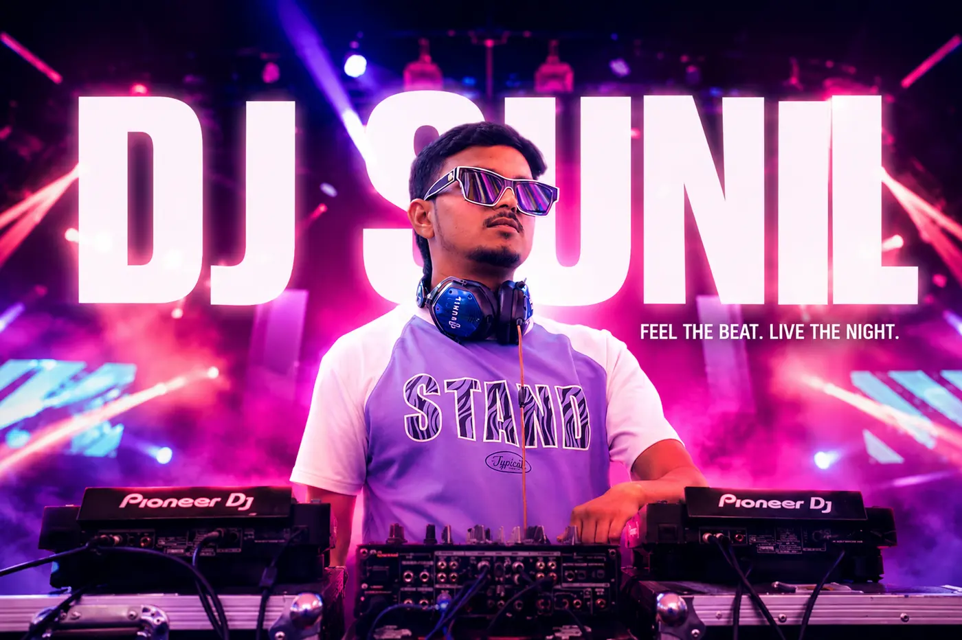 DJ Sunil behind the decks — feel the beat, live the night